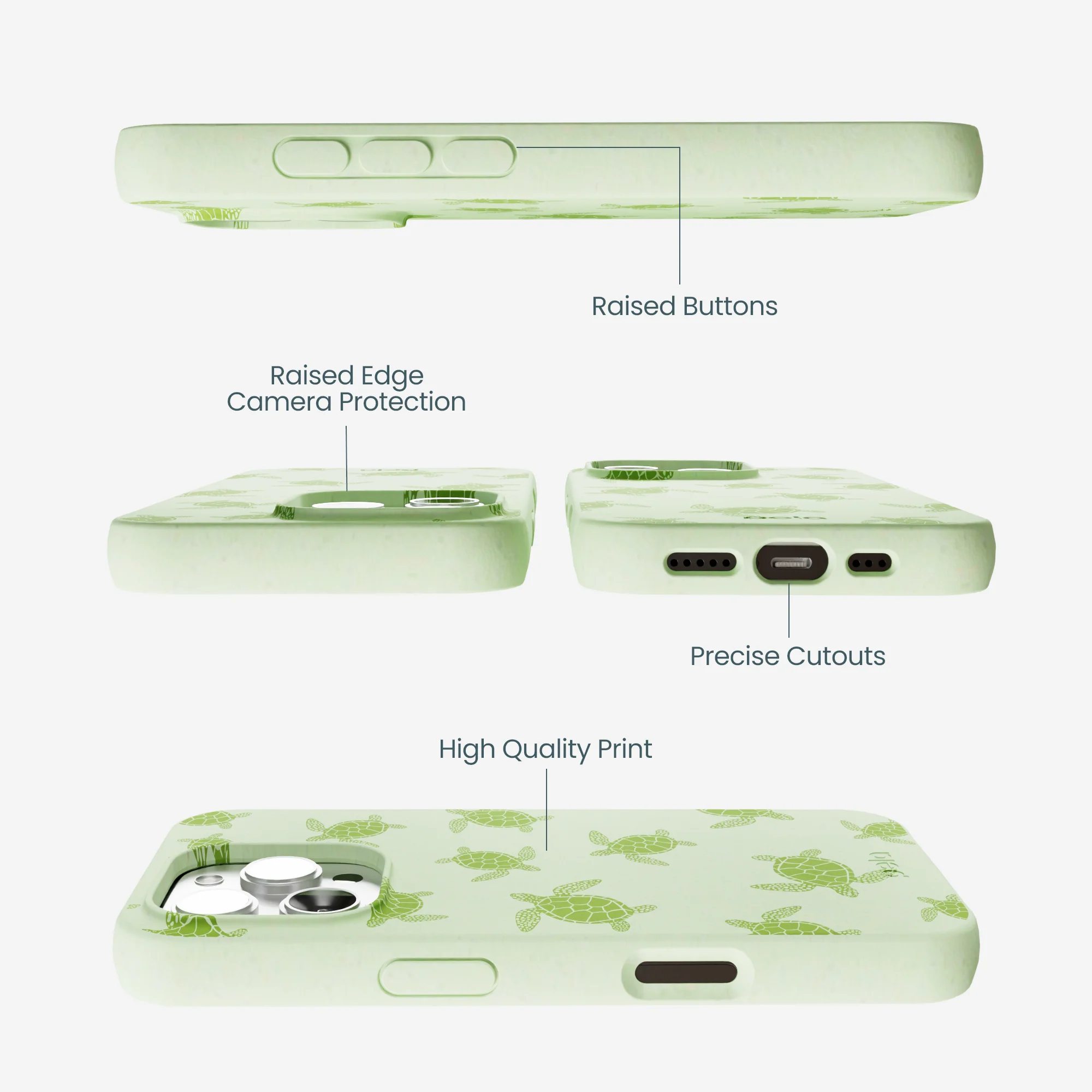 Sage Green Tiny Turtles iPhone 16 Pro Max Case - Image 3