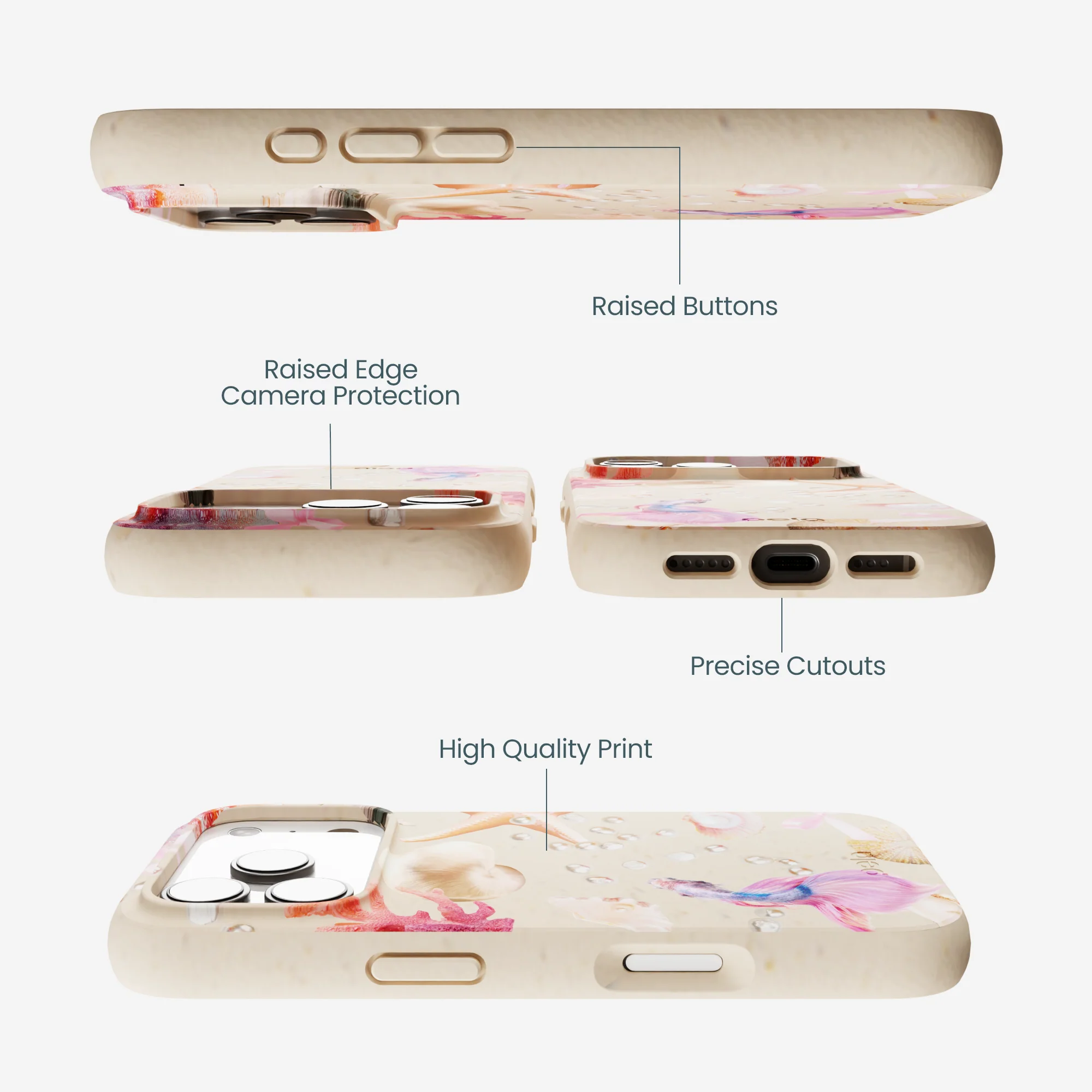 Seashell Aqua Dreams iPhone 17 Pro Case - Image 3