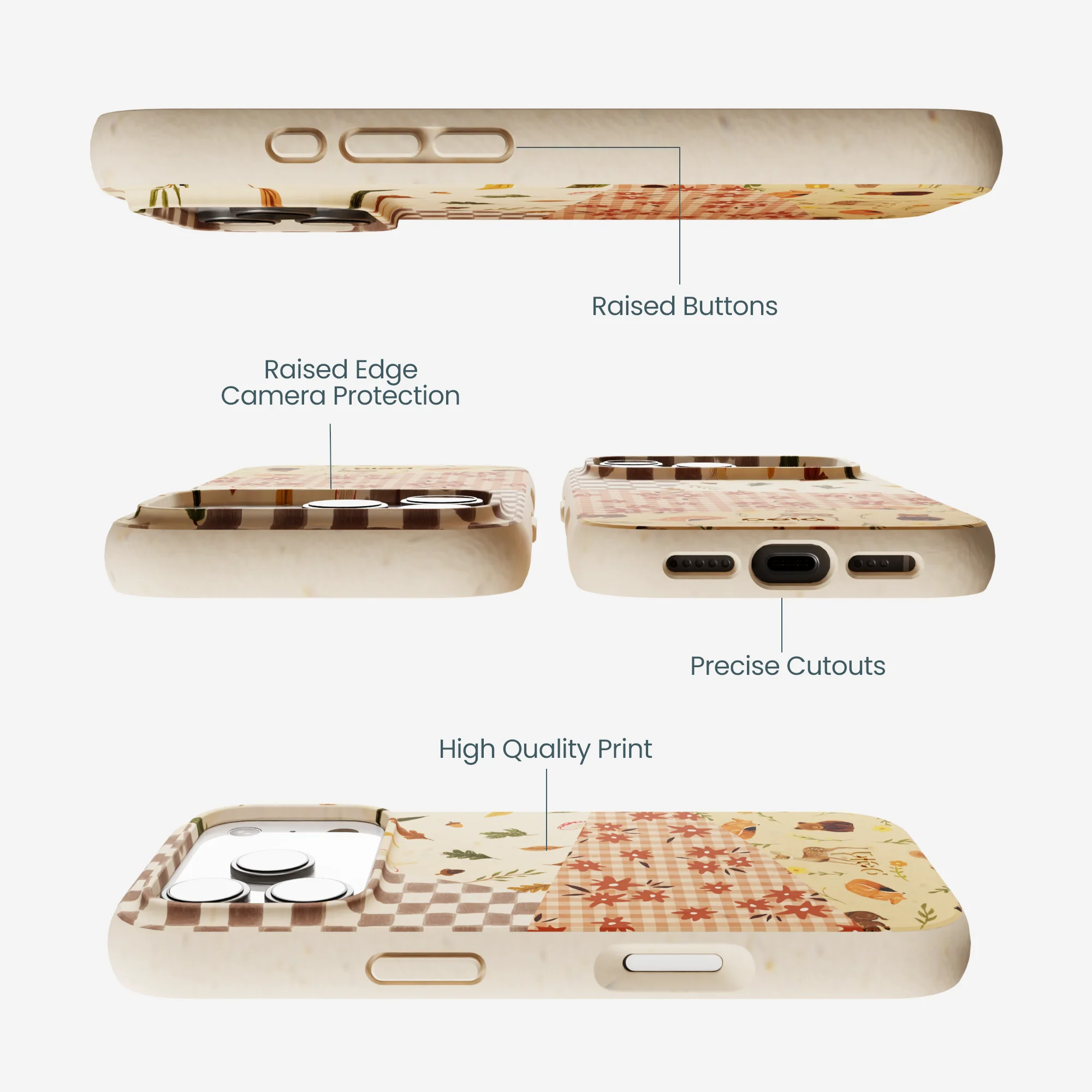 Seashell Autumn Quilt iPhone 17 Pro Case - Image 3