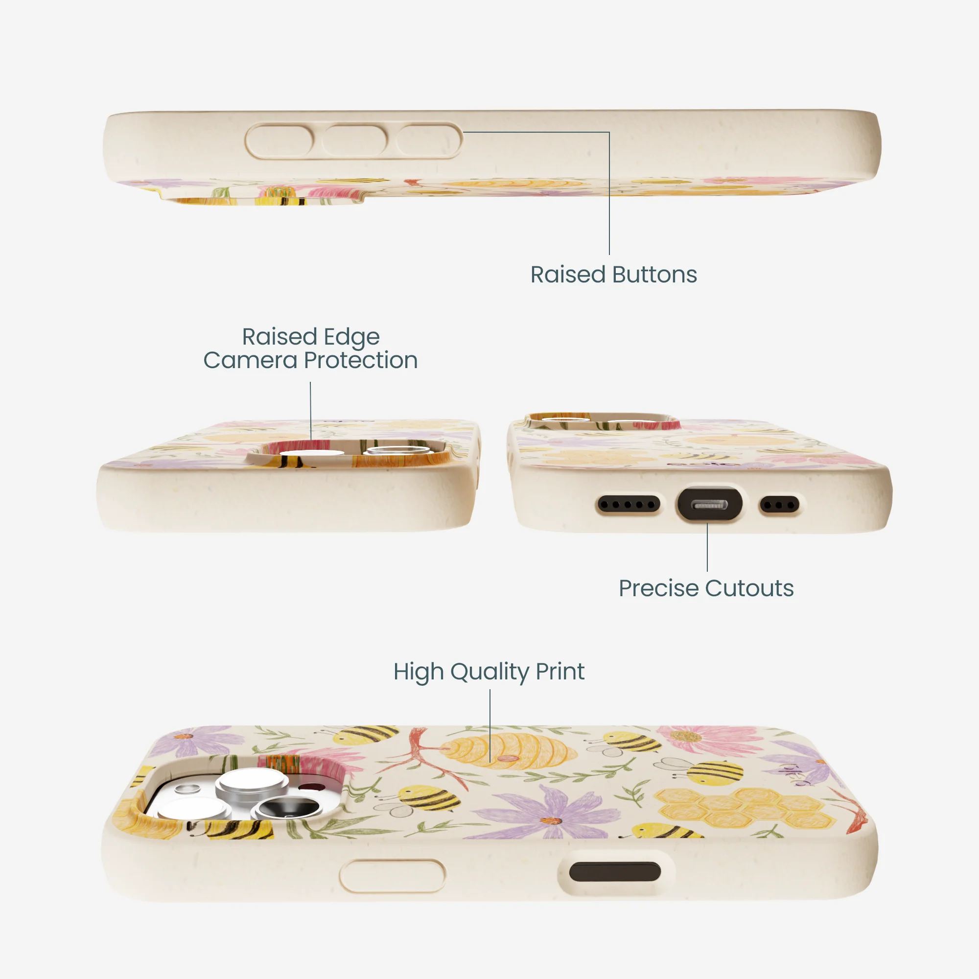 Seashell Bee Life iPhone 16 Pro Max Case - Image 3