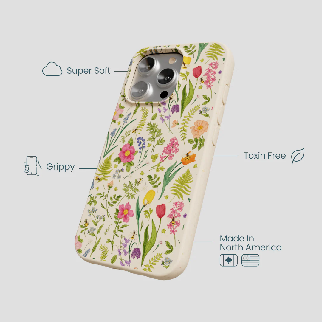 Seashell Bee Meadow iPhone 16 Pro Case - Image 4