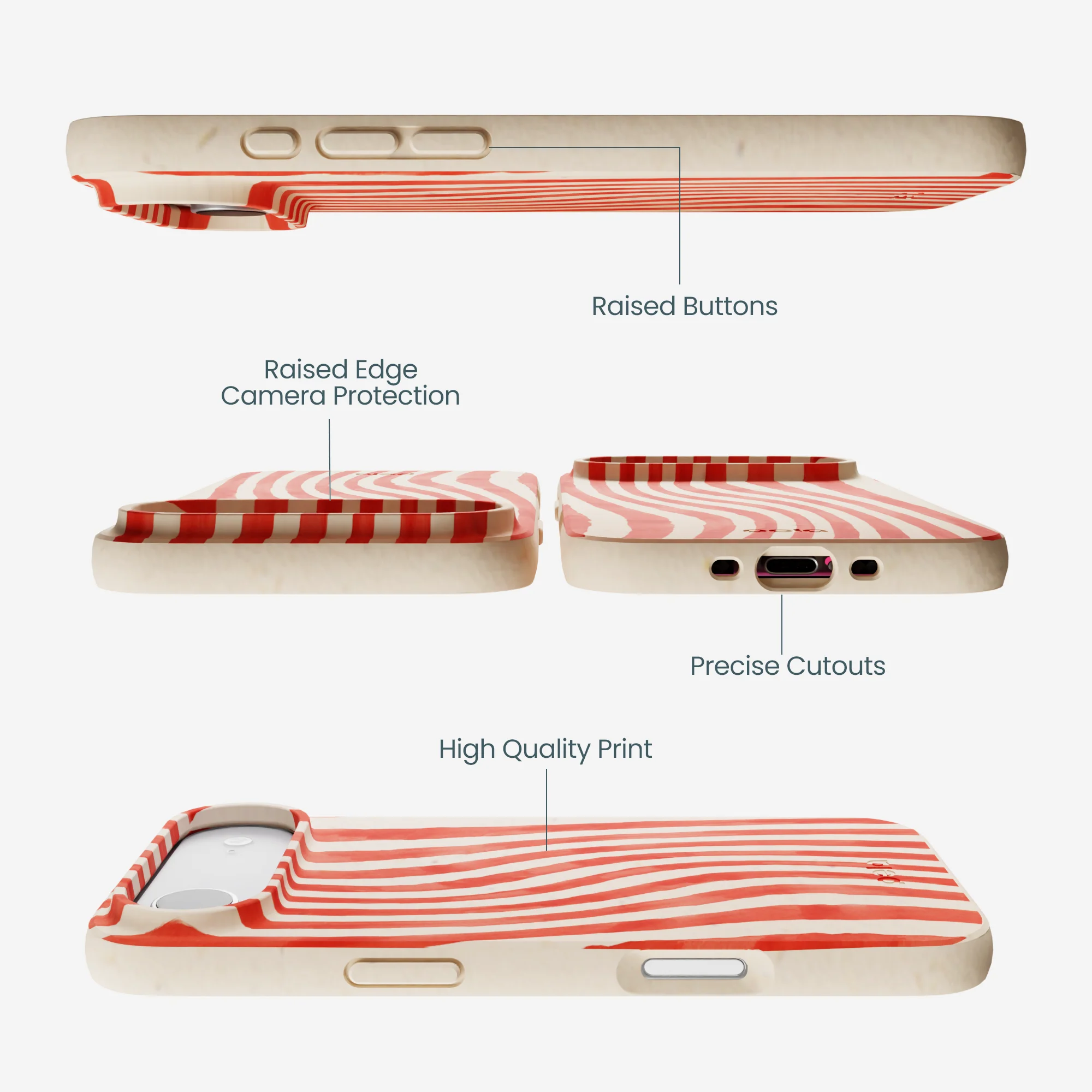 Seashell Big Top Stripes iPhone Air Case - Image 3