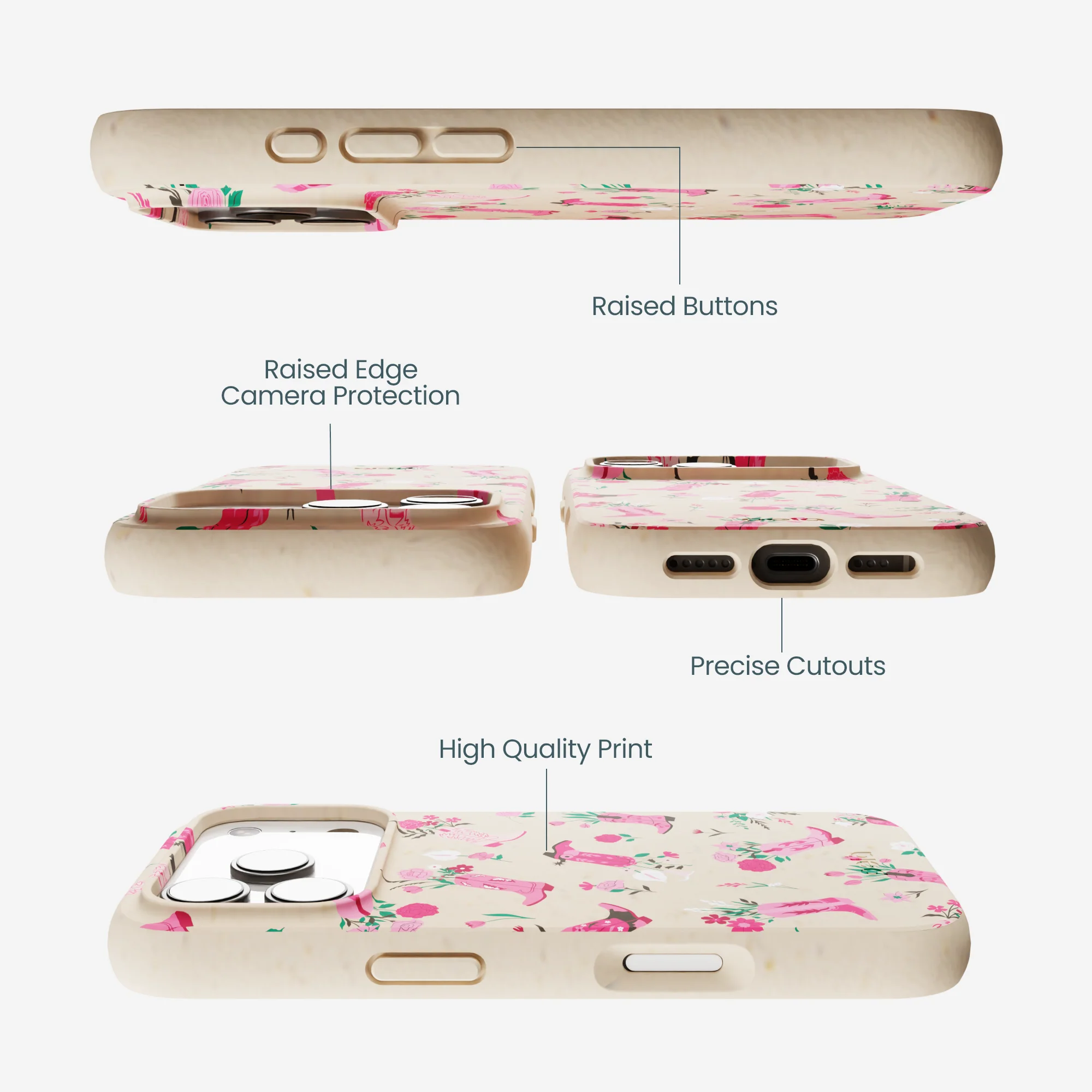 Seashell Boots N Flowers iPhone 17 Pro Case - Image 3