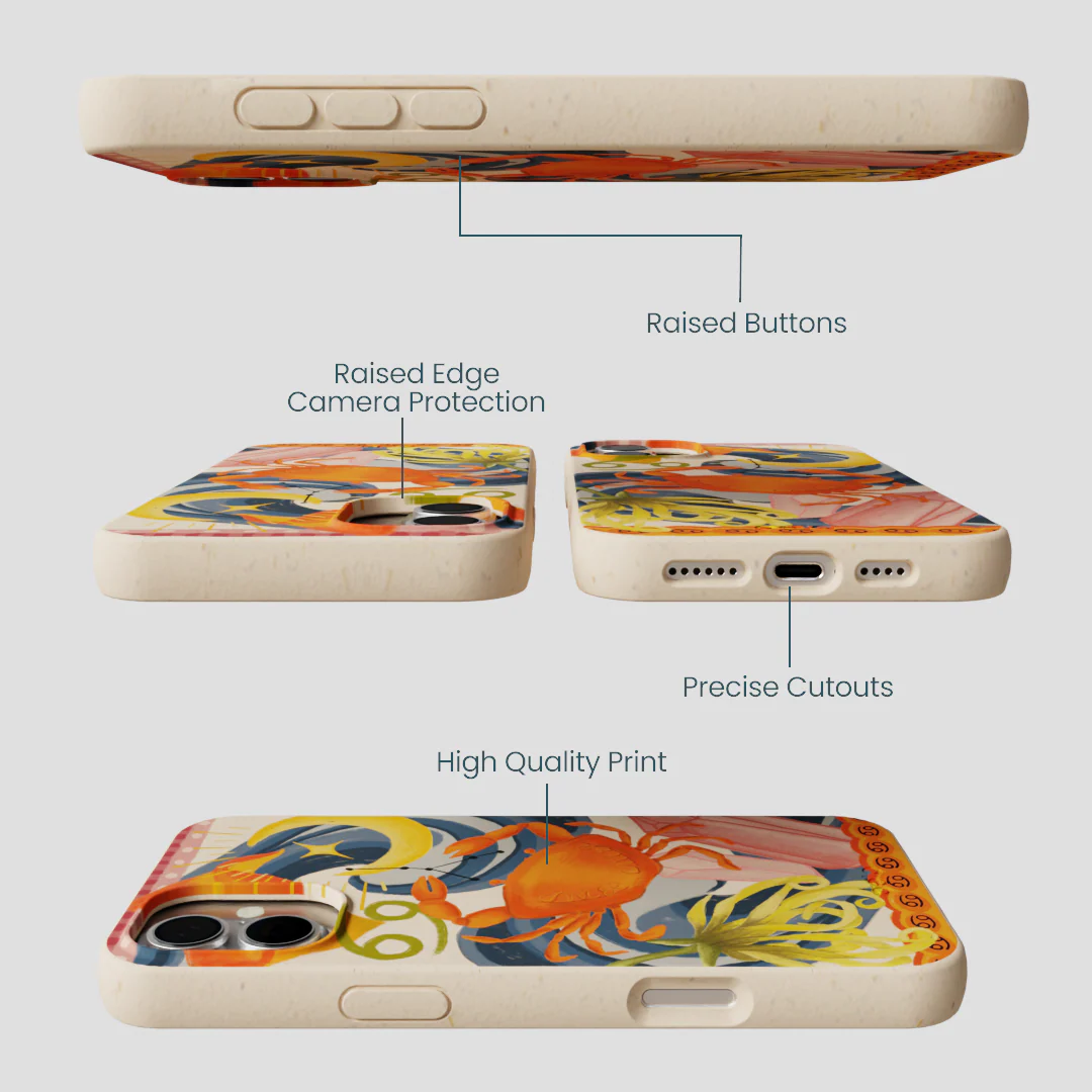 Seashell Cancer Crab iPhone 16 Plus Case - Image 2