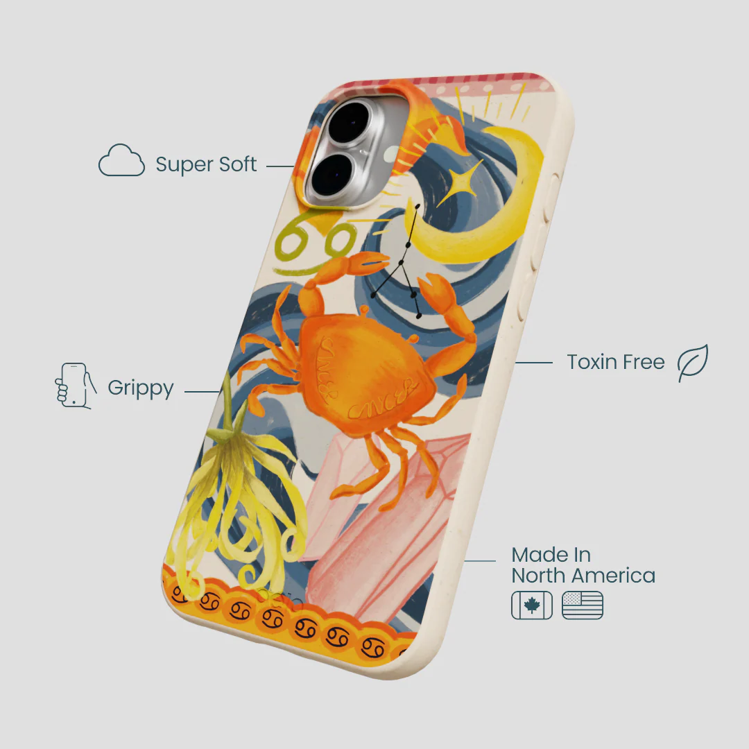 Seashell Cancer Crab iPhone 16 Plus Case - Image 3