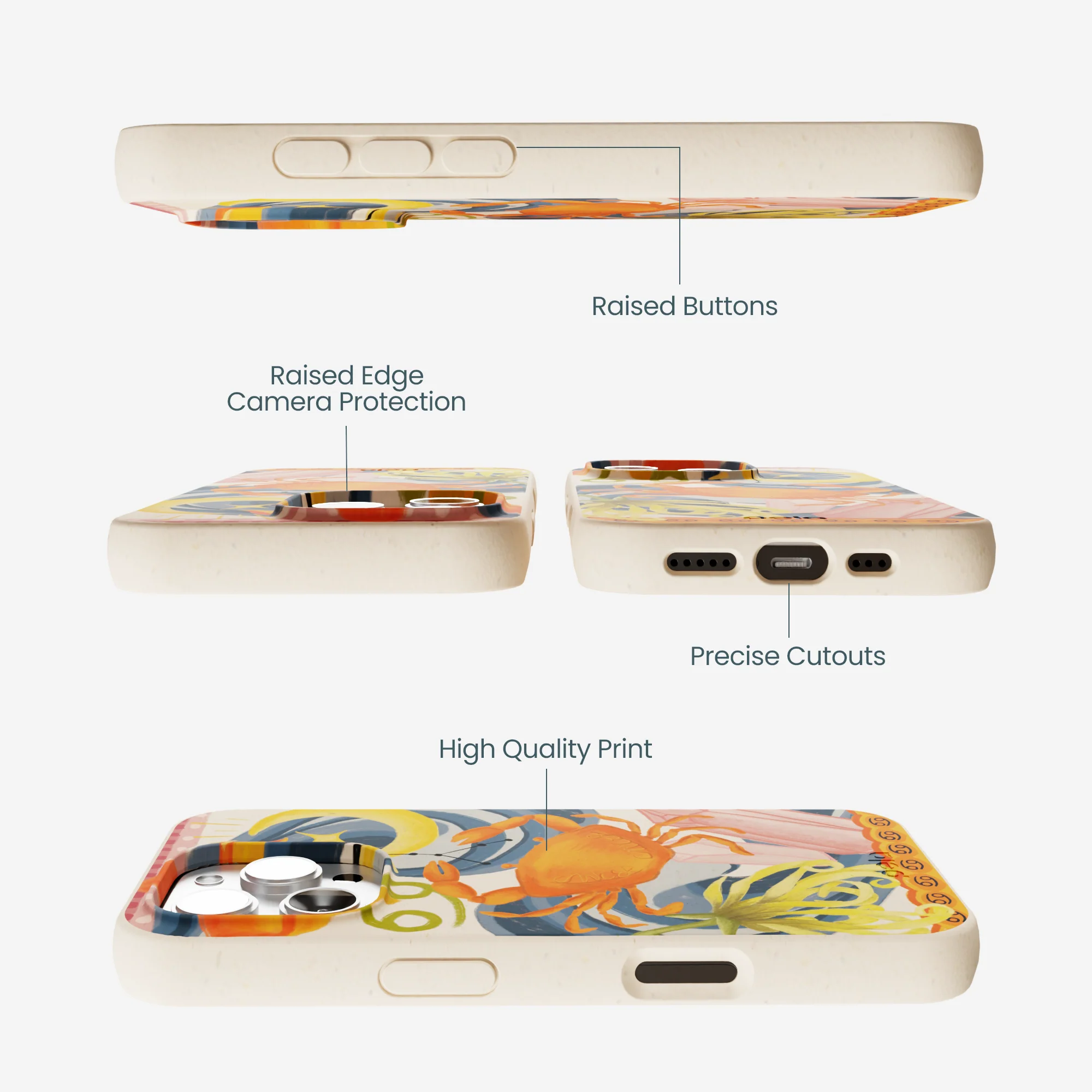 Seashell Cancer Crab iPhone 16 Pro Max Case - Image 3