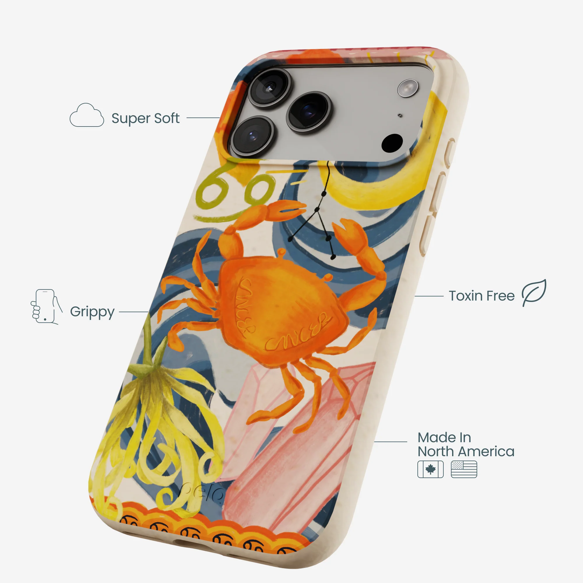 Seashell Cancer Crab iPhone 17 Pro Max Case - Image 3