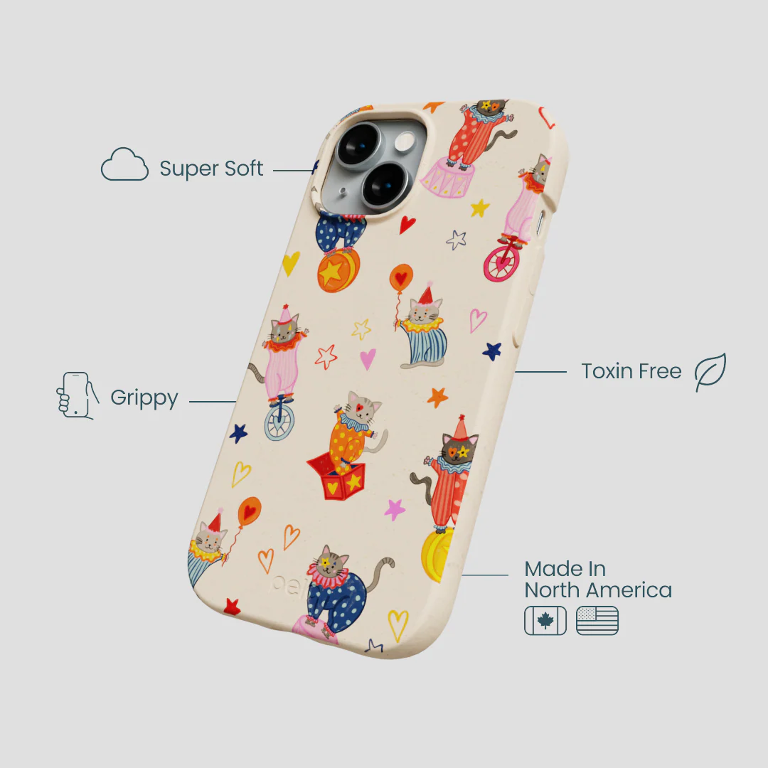 Seashell Cat Clowns iPhone 14 Case - Image 4