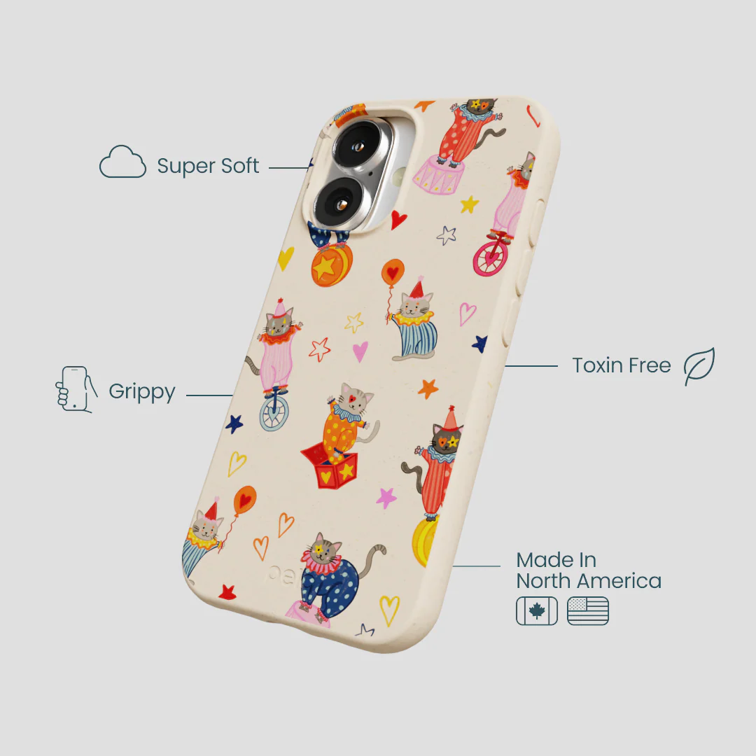 Seashell Cat Clowns iPhone 16 Case - Image 4
