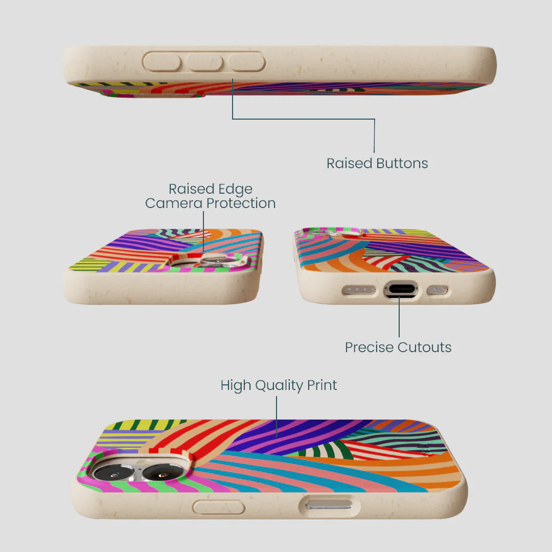 Seashell Clownish Stripes iPhone 16 Case - Image 3