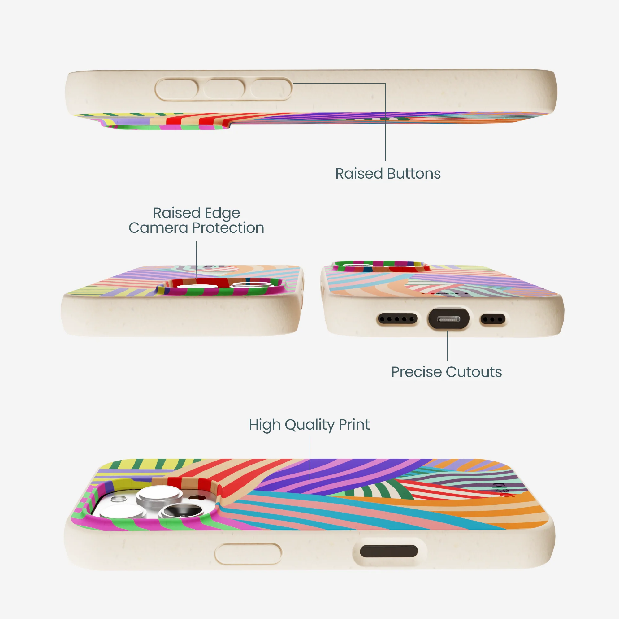 Seashell Clownish Stripes iPhone 16 Pro Max Case - Image 3