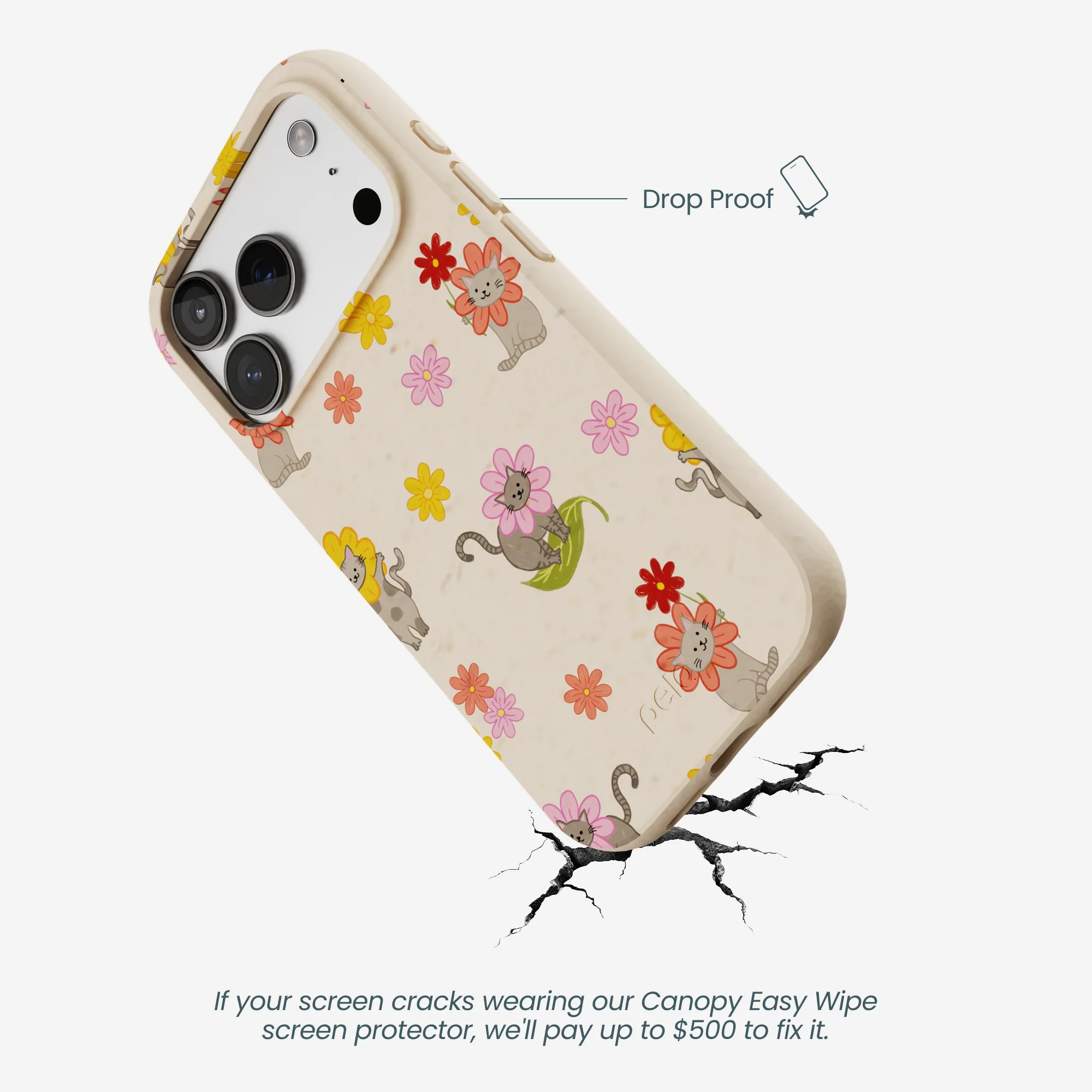 Seashell Flower Cats iPhone 17 Pro Case - Image 4