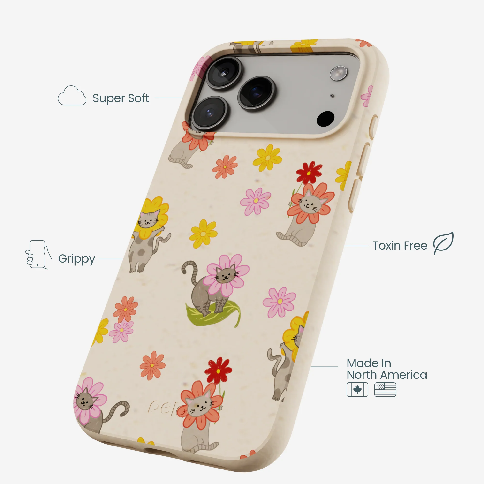 Seashell Flower Cats iPhone 17 Pro Max Case - Image 3