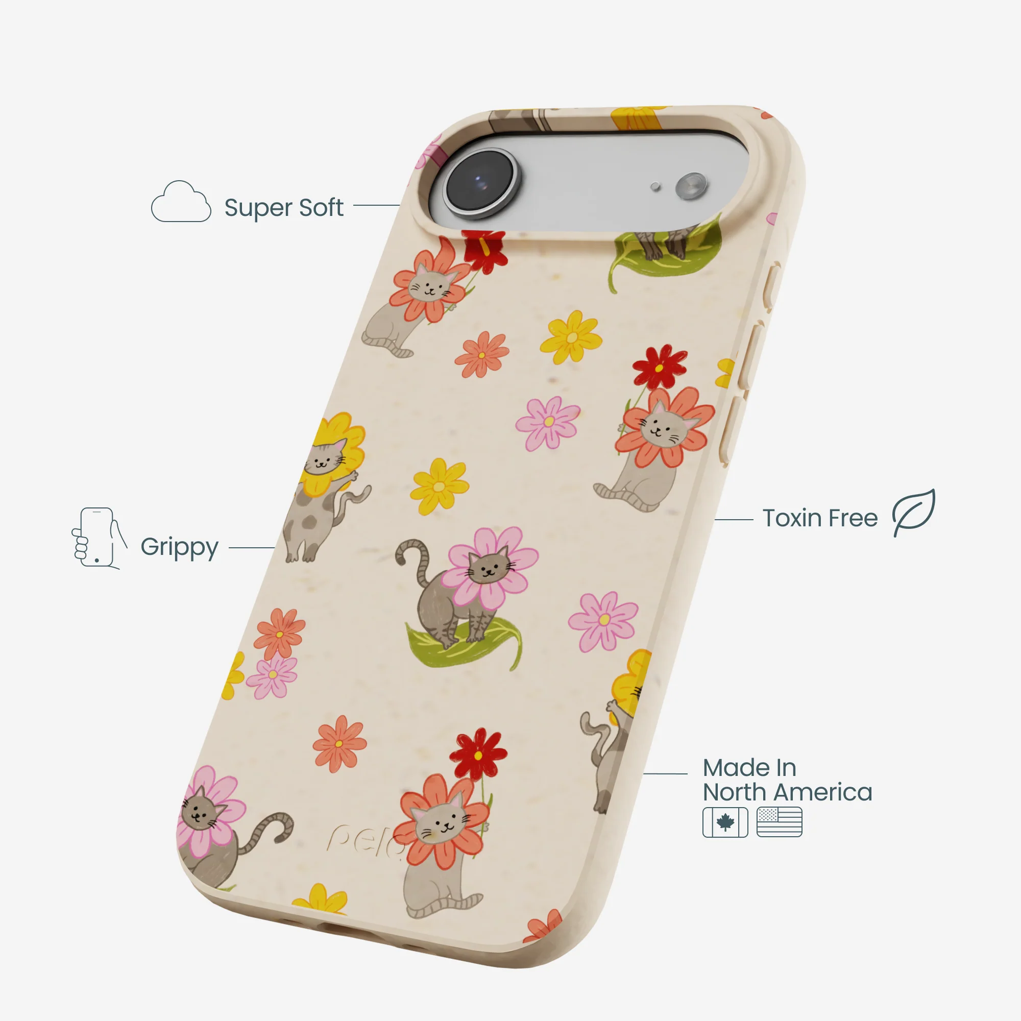 Seashell Flower Cats iPhone Air Case - Image 3