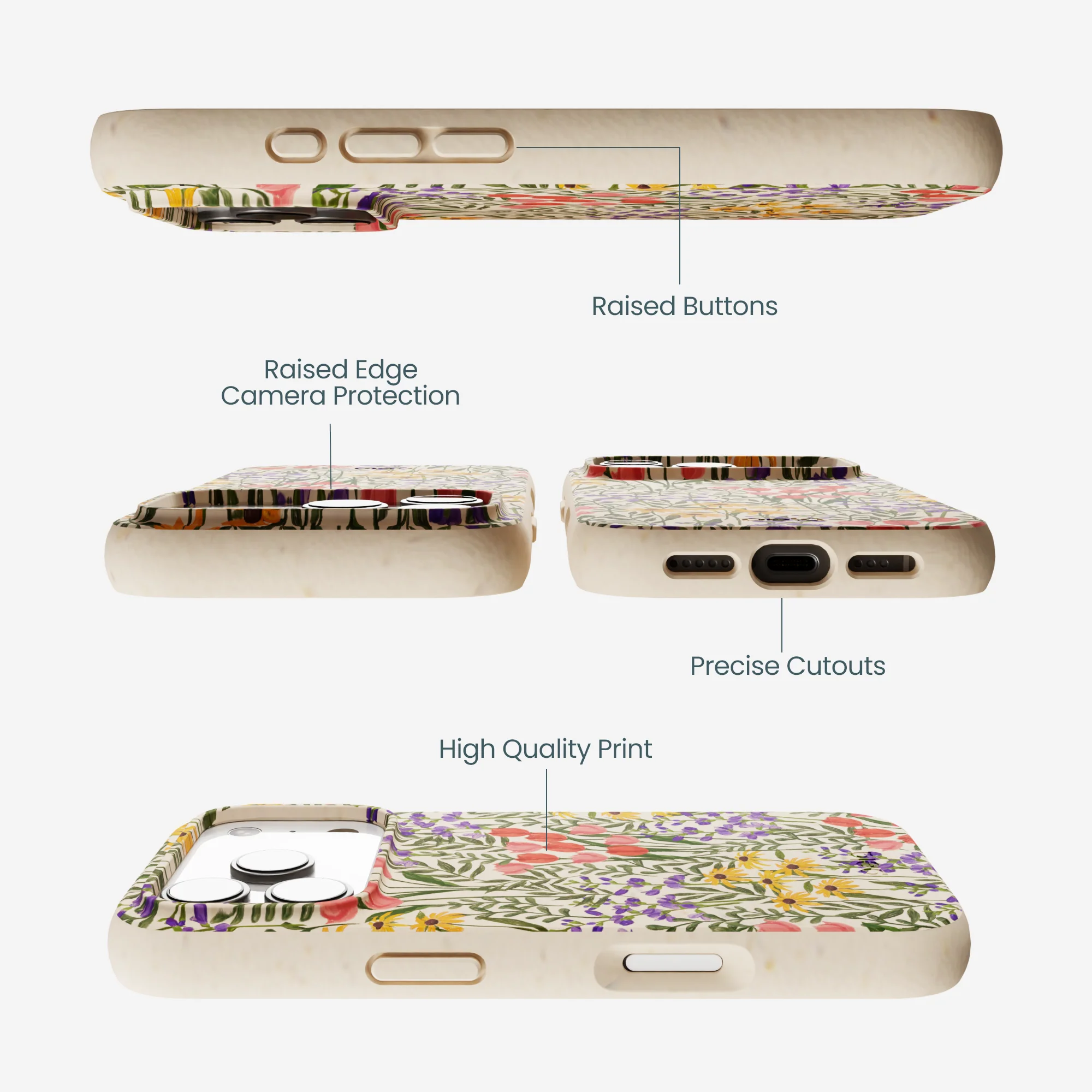Seashell Flower Field iPhone 17 Pro Case - Image 3