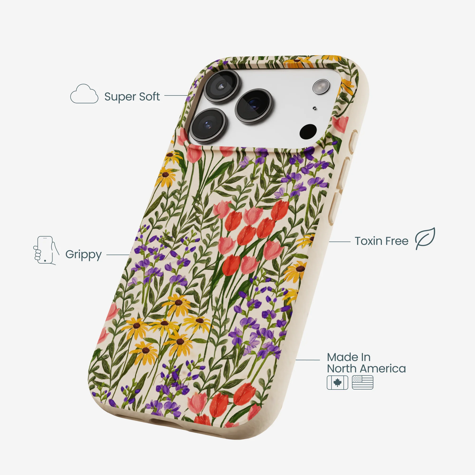 Seashell Flower Field iPhone 17 Pro Case - Image 4
