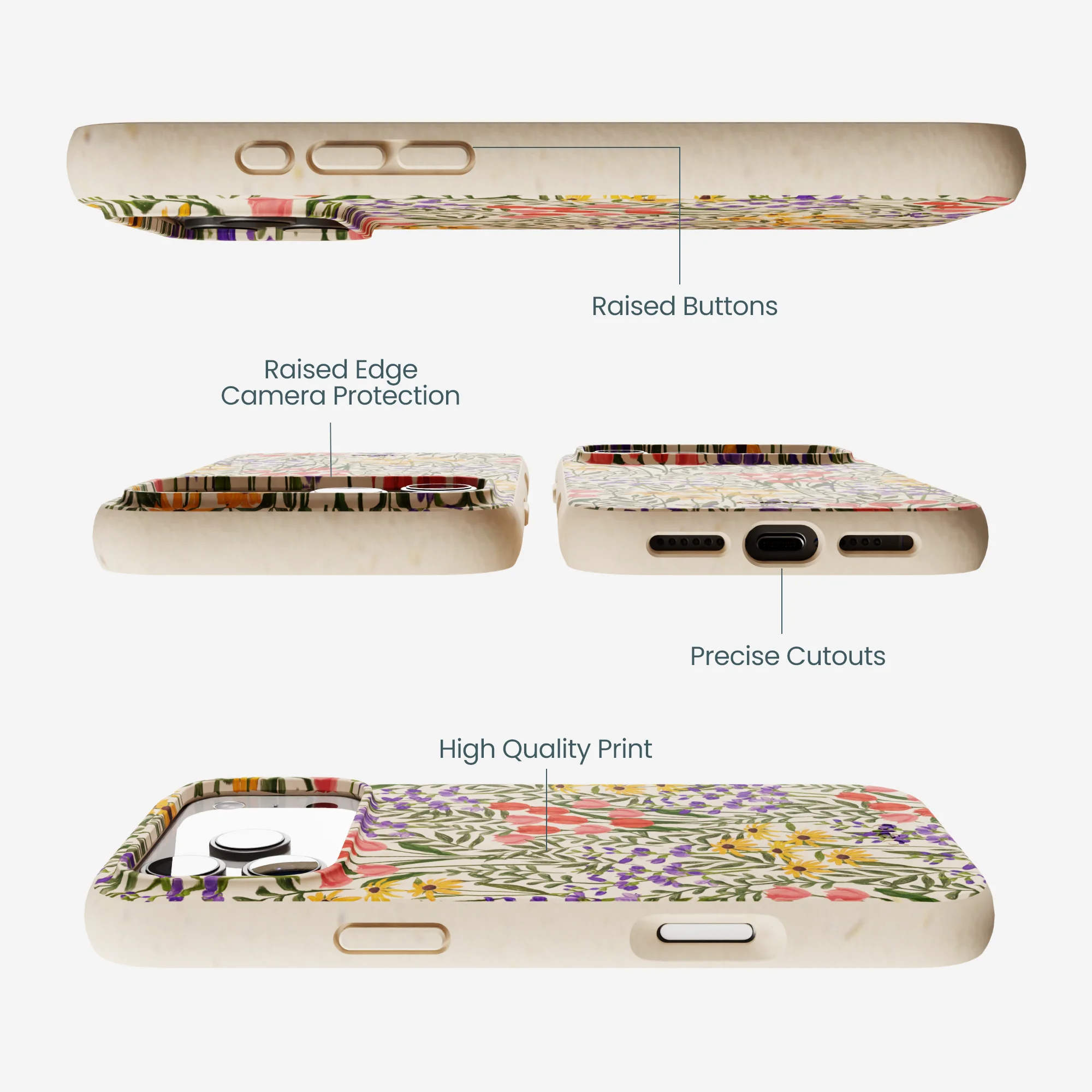 Seashell Flower Field iPhone 17 Pro Max Case - Image 3