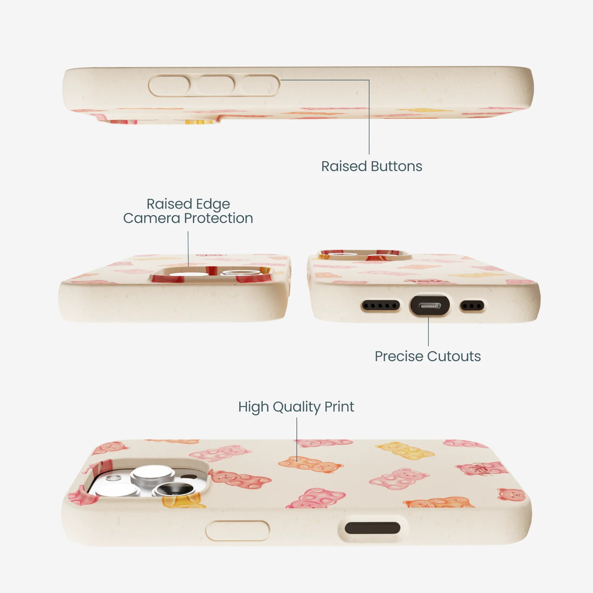 Seashell Gummy Bears iPhone 16 Pro Max Case - Image 3