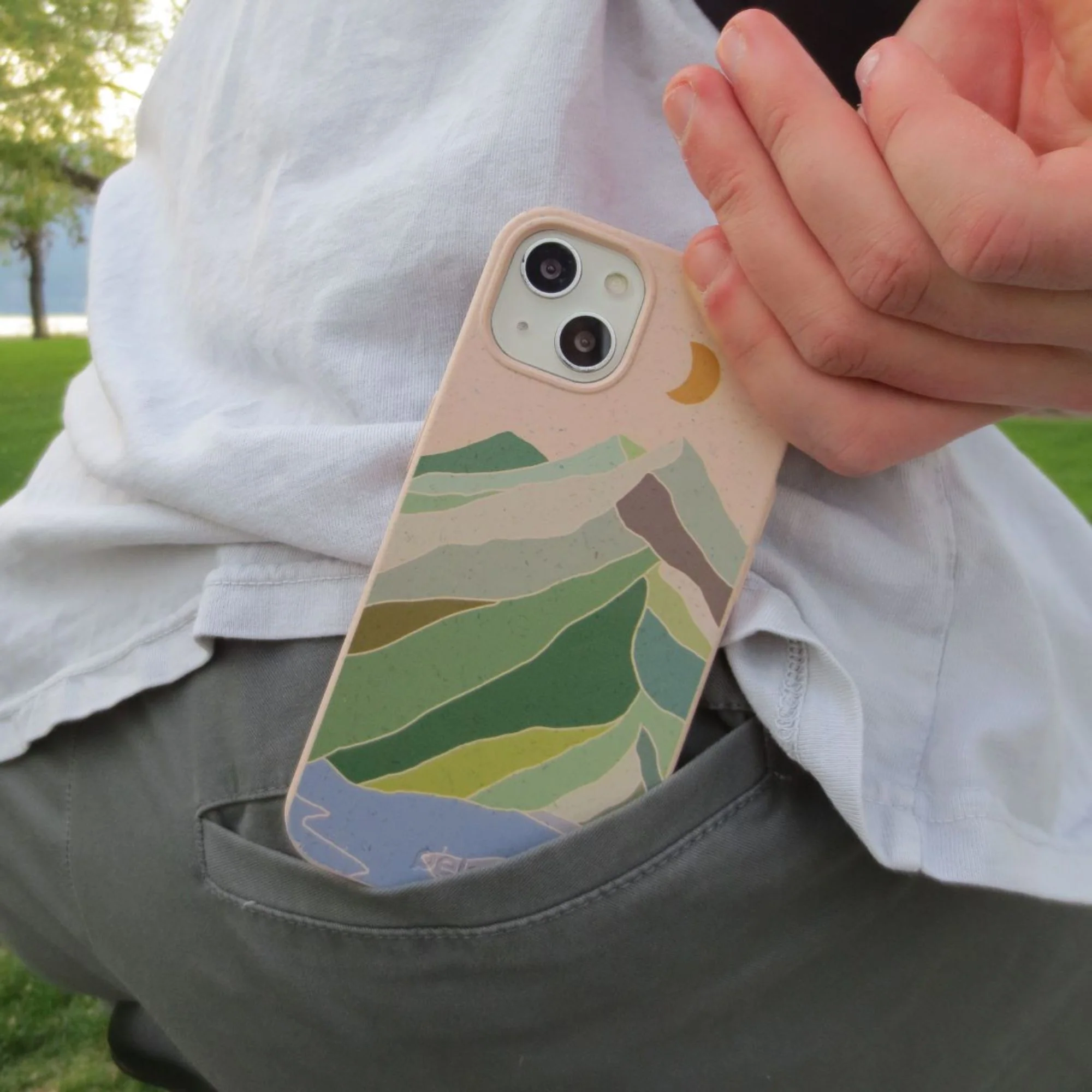 Seashell Mountain Sketch iPhone 14 Plus Case - Image 2
