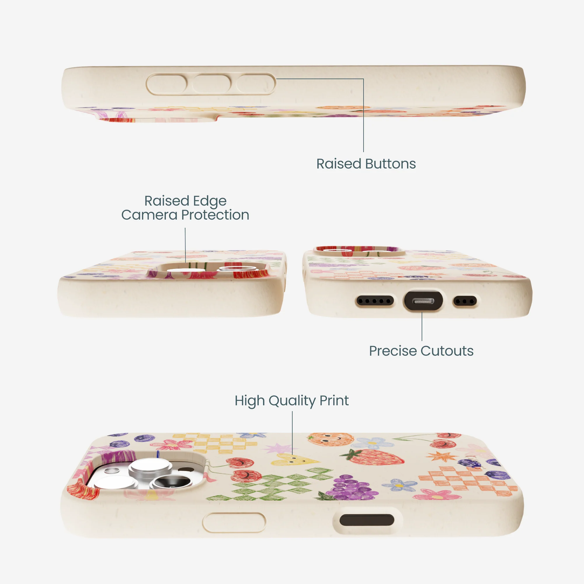 Seashell Pencil Doodles iPhone 16 Pro Max Case - Image 3