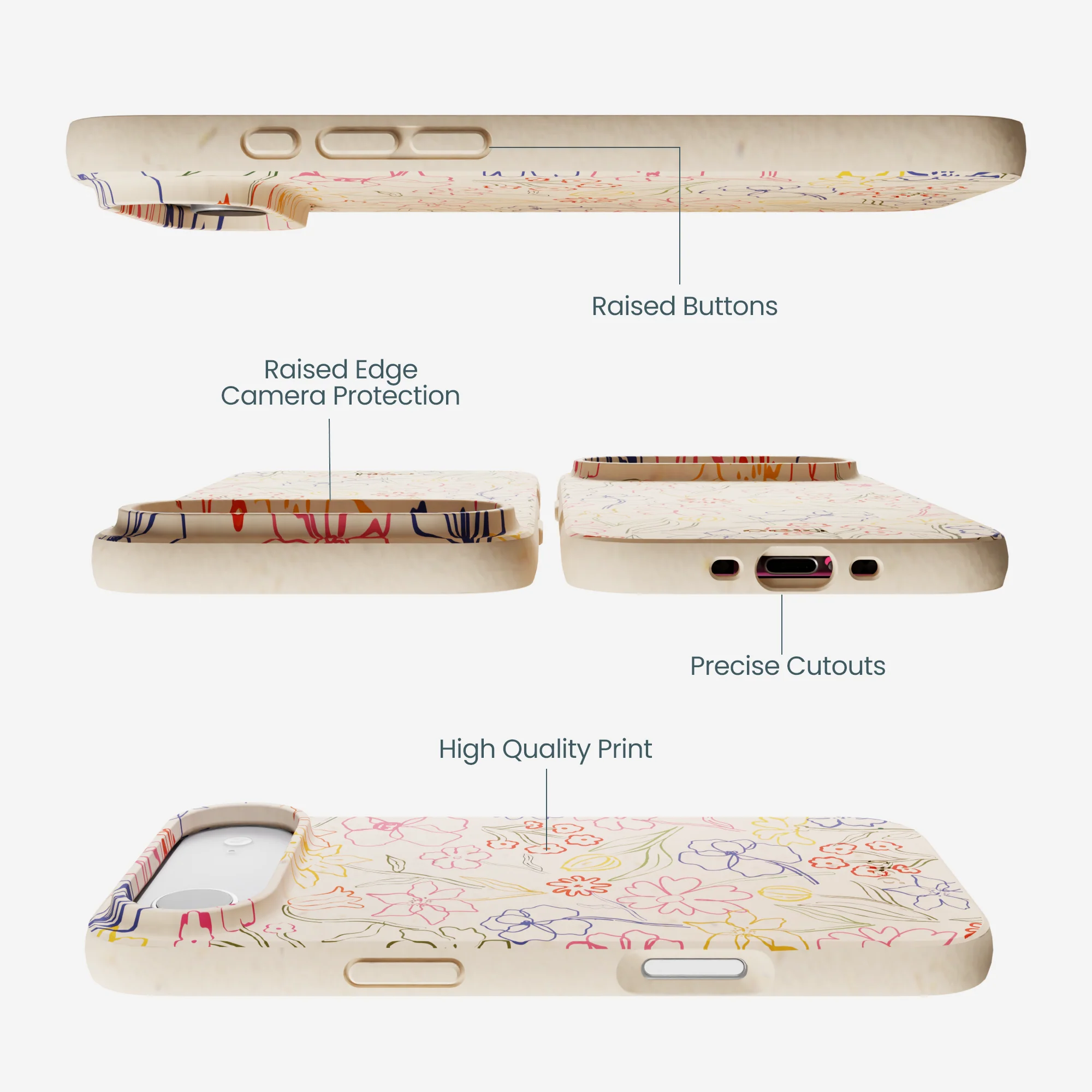 Seashell Petals Sketch iPhone Air Case - Image 3
