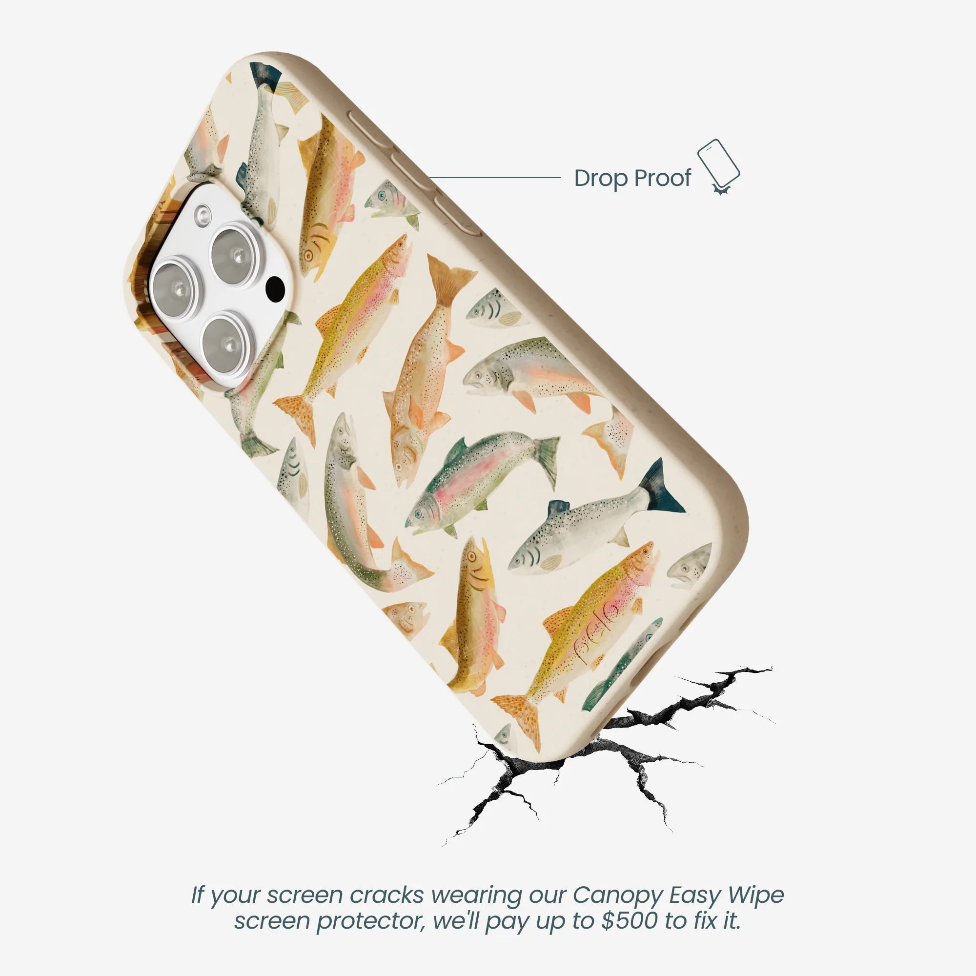 Seashell Rainbow Trout iPhone 16 Pro Max Case - Image 5