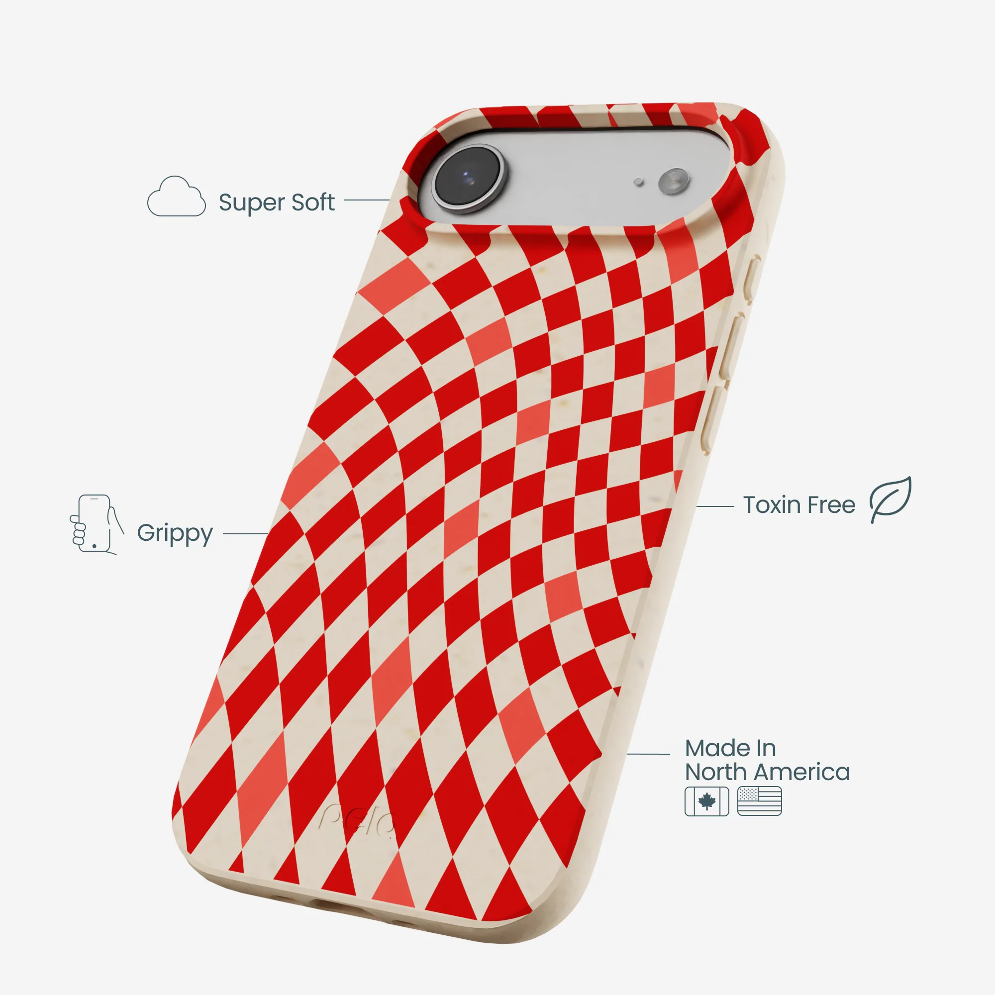 Seashell Red Checks iPhone Air Case - Image 4