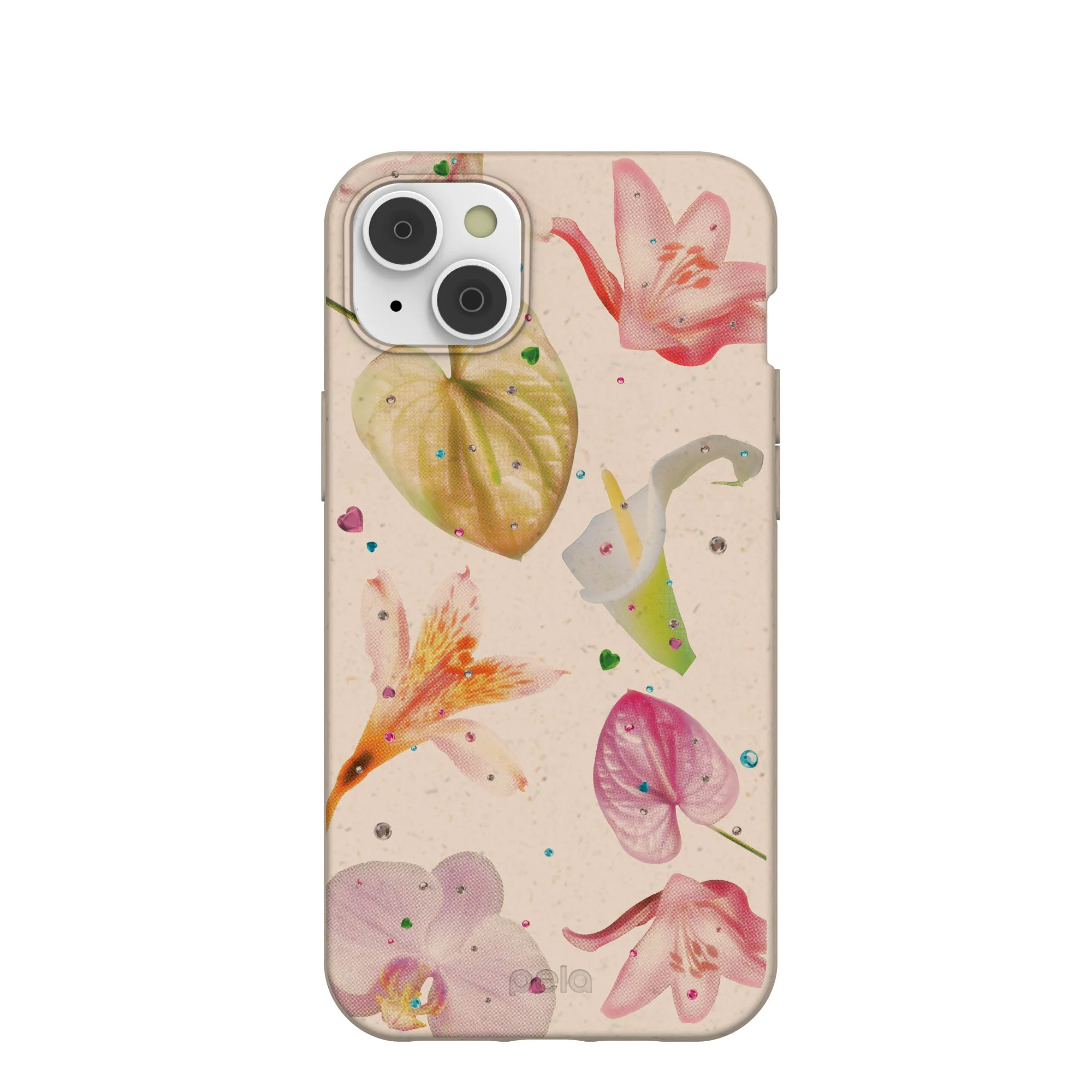 Seashell Rhinestone Bouquet iPhone 14 Plus Case