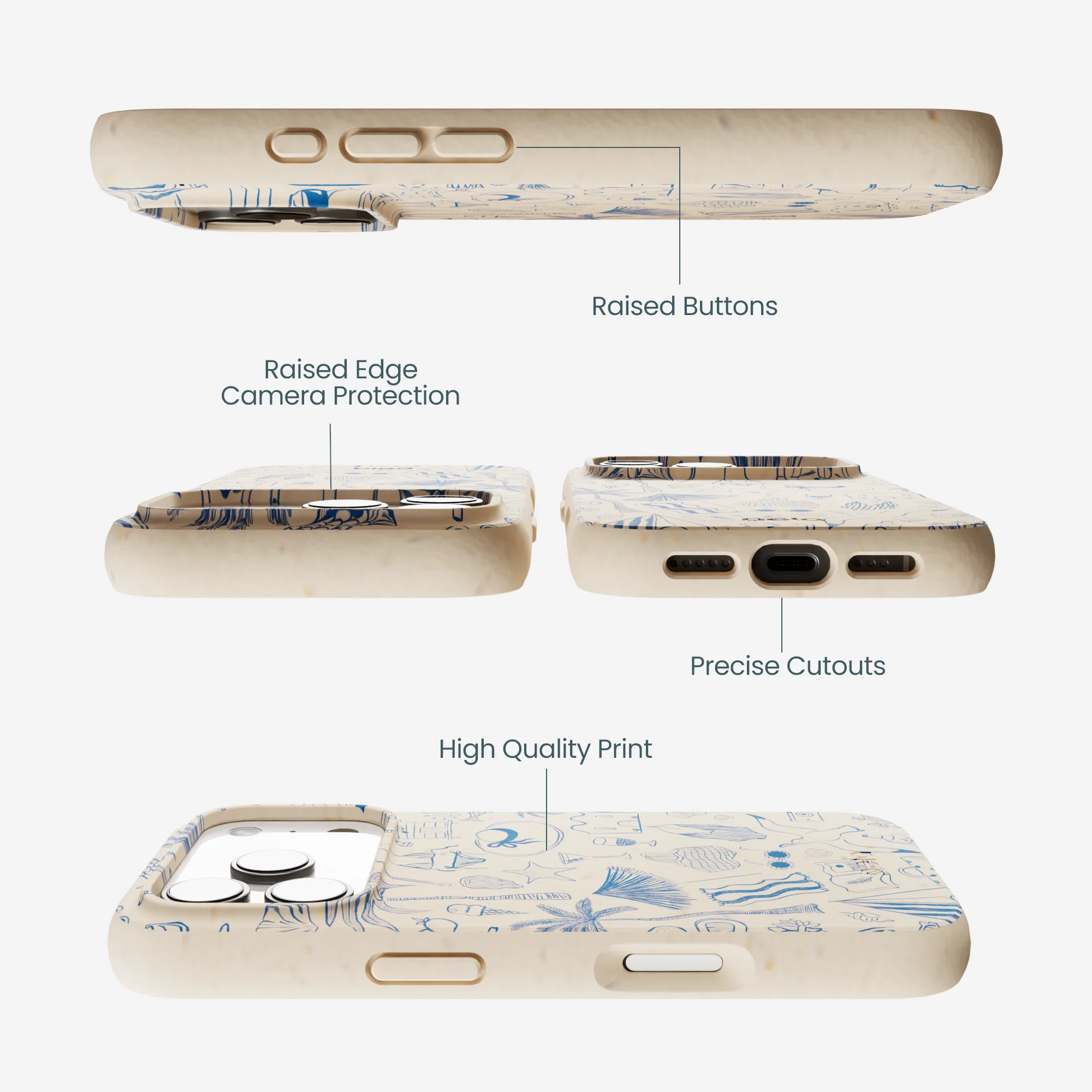 Seashell Salted Ink iPhone 17 Pro Case - Image 3
