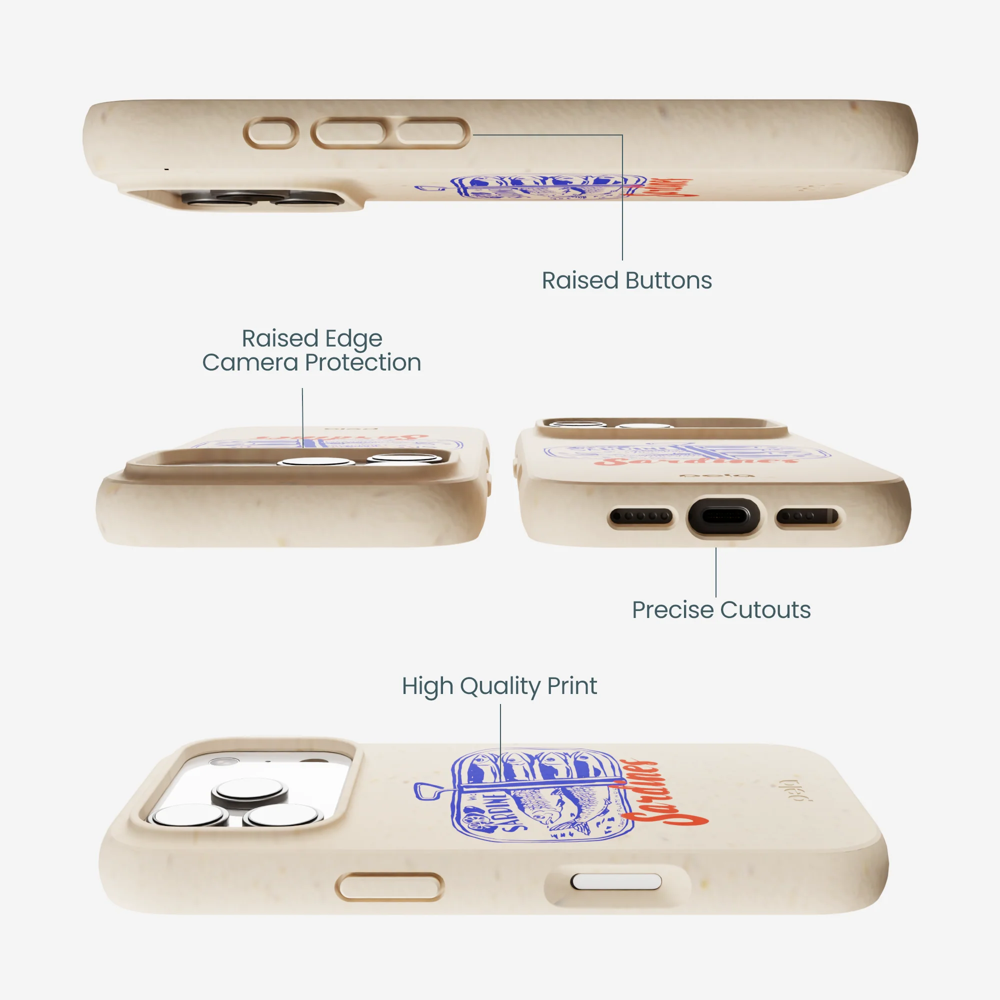 Seashell Sardines iPhone 17 Pro Case - Image 3