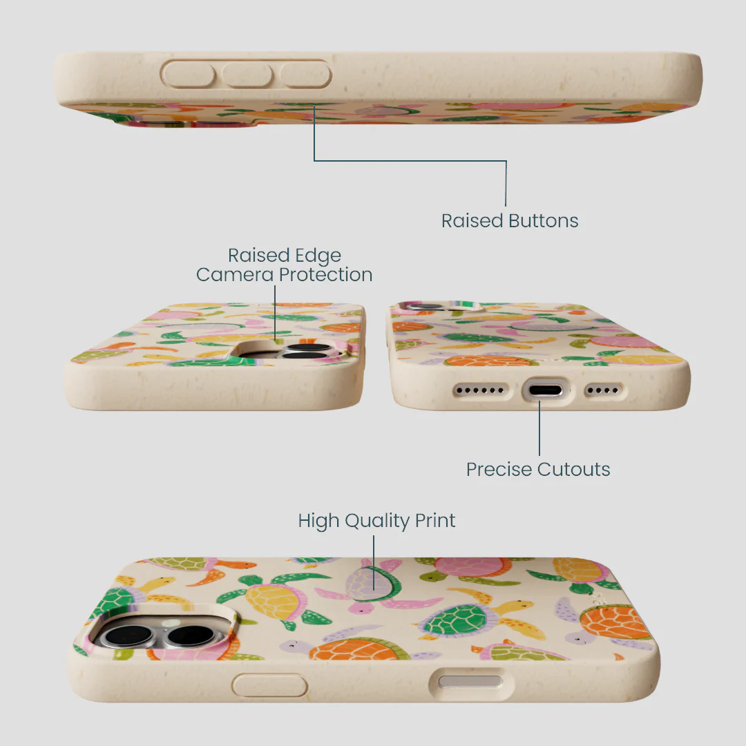 Seashell Sea Turtle Party iPhone 16 Plus Case - Image 3