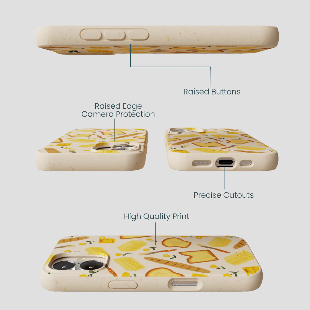 Seashell Toast Garden iPhone 16 Case - Image 3