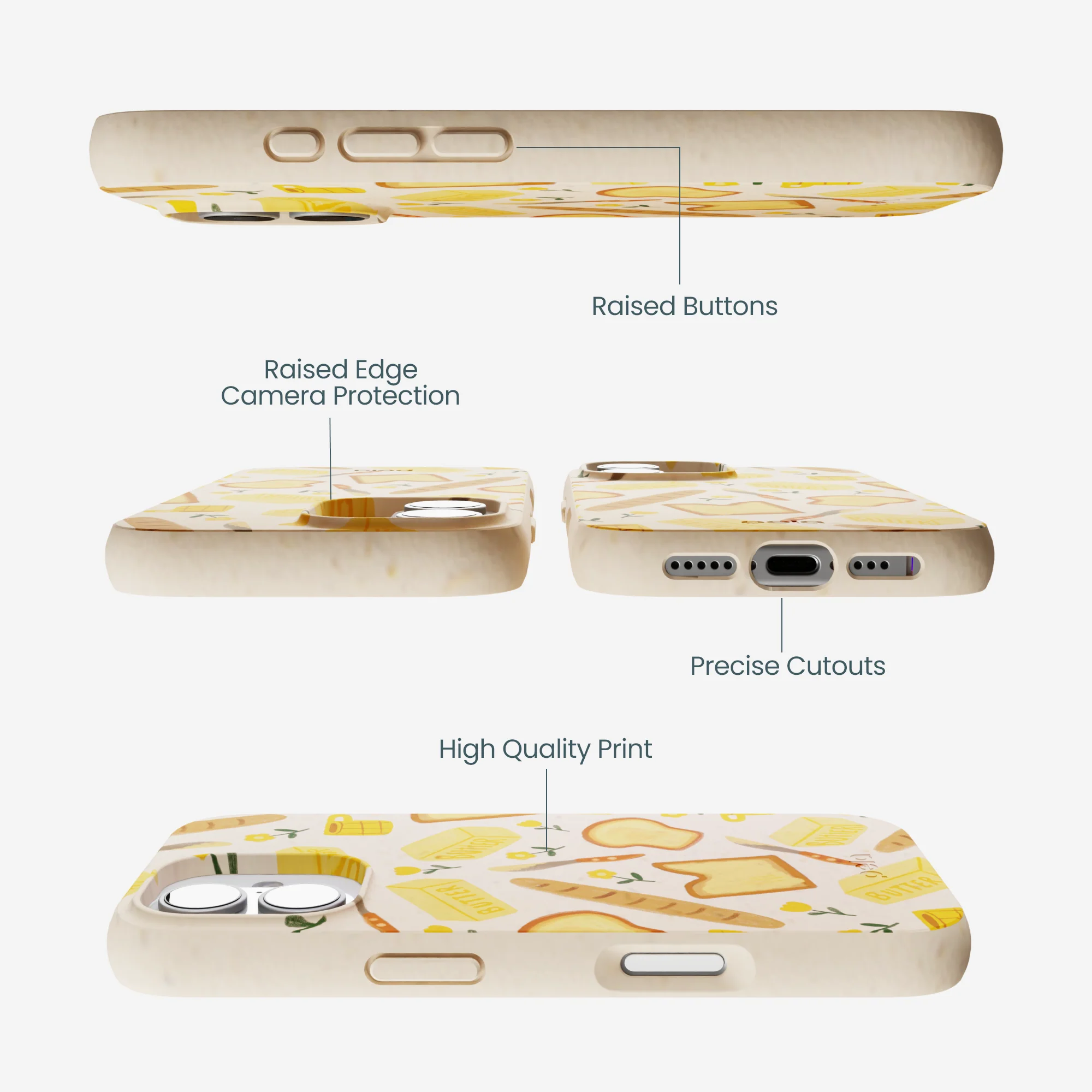 Seashell Toast Garden iPhone 17 Case - Image 3
