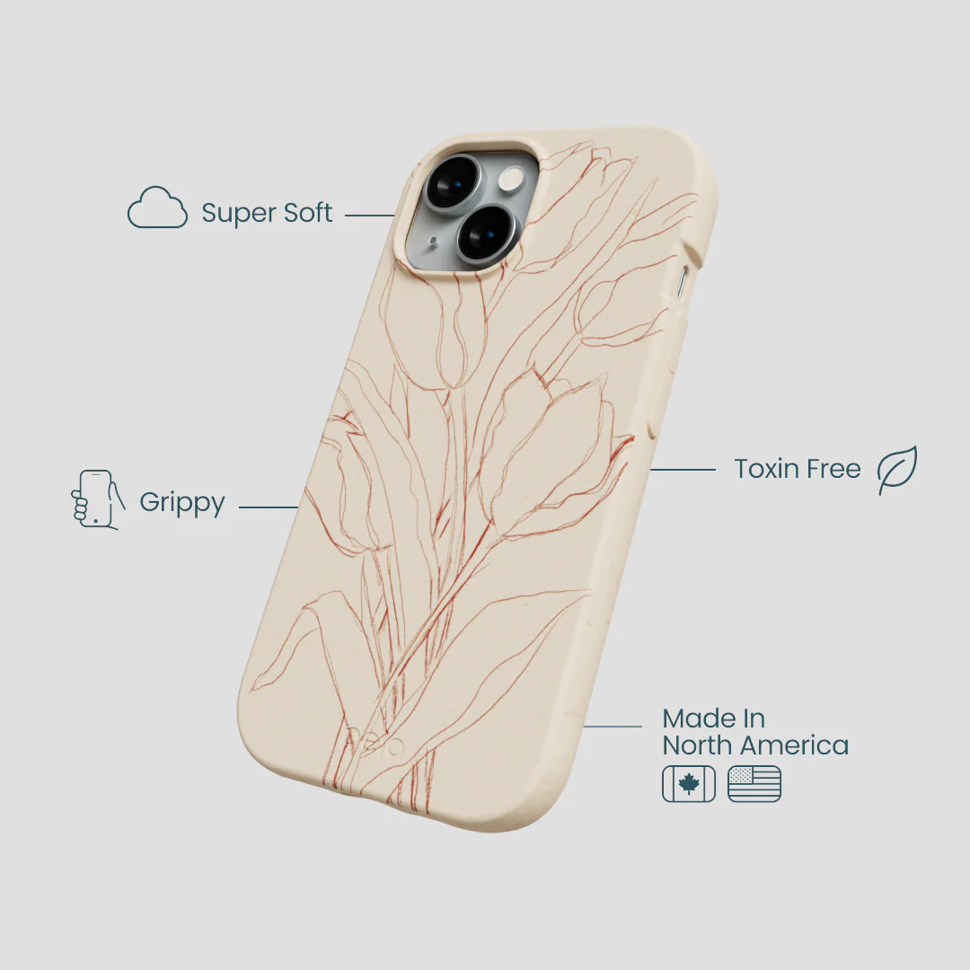 Seashell Tulip Bouquet iPhone 14 Case - Image 4