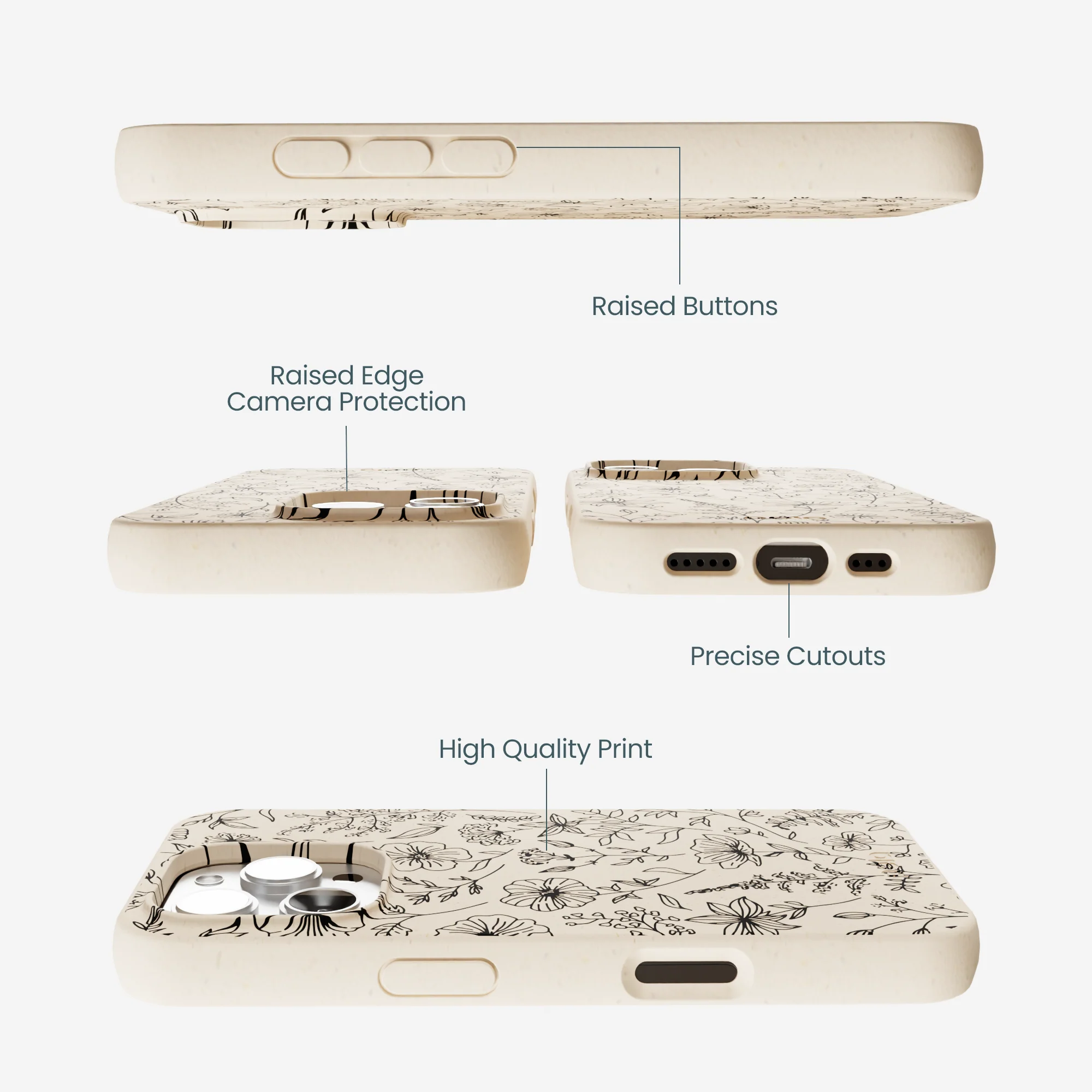 Seashell Wild Flower iPhone 16 Pro Max Case - Image 3
